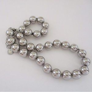 Charter club silver faux pearl necklace